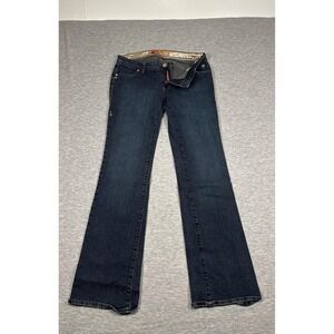 Apple Bottoms Jeans Womens 11/12 Blue Bootcut Mid Rise Embroidered Rhinestone